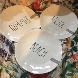 Rae dunn plates 10” Beach, summer & relax